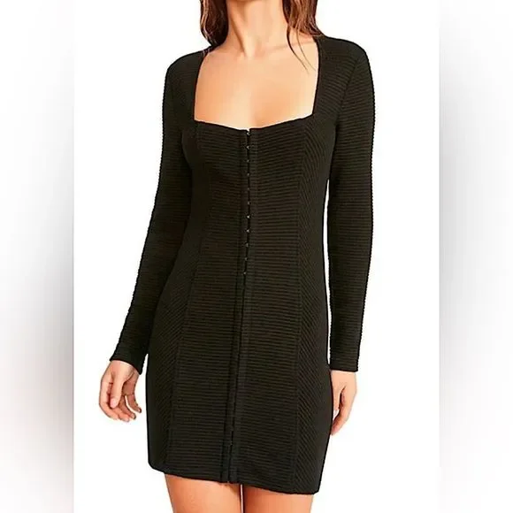 BB Dakota by Steve Madden | Dresses | Steve Maddenbb Dakota Womens Ribbed  Knit Black Sweater Dress Long Sleeves Nwt | Poshmark